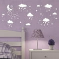 thumbnail image 4 of Calcomanías de pared de nubes, luna blanca y estrellas, vinilos decorativos para el hogar, papel tapiz mural de nubes, decoración de pared artística, 4 of 6