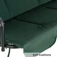 thumbnail image 3 of Mcombo 3-Person Outdoor Patio Swing Chair, Convertible Canopy Hanging Swing, Removable Cushions, 4003 (Green), 3 of 6