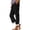 Black women cotton linen pants a1, variant on Cagogo Women Cotton Linen Straight Elastic Waist Pants with Pockets Solid Casual Ankle Trousers Lounge Work Beach Clothes, Gray S