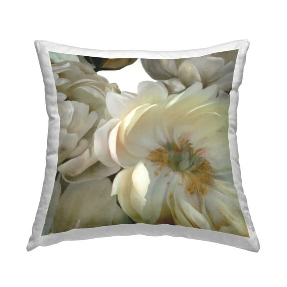 Stupell Industries Shadowed Floral Blossoms Decorative Printed Throw Pillow Design by Carol Robinson.