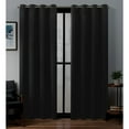 thumbnail image 1 of Exclusive Home Rideaux en Satin Sergé Occultant Panneau de Rideau à Illets Paire, 52x108, Noir, 1 of 4