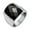 Black, variant on Mens Stainless Steel Silver Plated Square Garnet Gemstone Ring Spongebob Birthstone Wedding Anniversary Engagement Bands Black Size 12