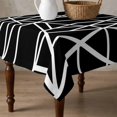 thumbnail image 4 of Black White Stripes Table Cloth Waterproof Tablecloths, Modern Abstract Art Geometric Tablecloth Dining Table Cover for Kitchen Party Tabletop Outdoor, Square Tablecloth 54x54 Inch, 4 of 9