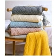 thumbnail image 4 of Super Soft Sofa Blanket Knitted Two Sided Throw Blanket Travel Camping Blanket for Couch Sofa Bed Knit Blanket Sofa Blanket 130*200+15cm, 4 of 4