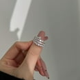thumbnail image 2 of Sparkly Gold Wedding Bands for Women 5A CZ Split Shank Eternity Ring 925 Sterling Silver Pave Cocktail Statement Ring for Her Wife Size 6-9, 2 of 6