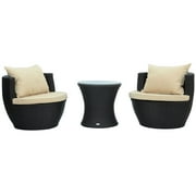 Outsunny 3 Piece Outdoor Stacking Rattan Wicker Patio Chair Set by Aosom