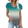 thumbnail image 4 of Quinlirra Womens Tops Women's Fashion Printed V Neck Short Sleeve T-shirt Blouse Loose Tops, 4 of 6