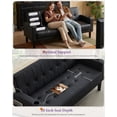 thumbnail image 5 of LAZZO 62" Loveseat Sofa, Faux Leather Tufted Couch with USB Charging Ports and Cup Holders, Black, 5 of 9