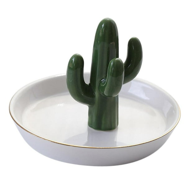 Bandeja de cerámica Hugo para baratijas y joyería Organizador Decoración de escritorio Verde