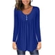 thumbnail image 1 of Blusa de manga larga con cuello redondo y botones para mujer Pompotops  FGAJ5478, 1 of 7