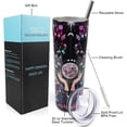 thumbnail image 2 of Goth Moon Tumbler with Lid and Straw - Moon Coffee Mug Goth Gifts, 20 oz Goth Moon Skinny Stainless Steel Tumblers with Lid and Straw,Reusable Travel Mugs Insulated for Hot and Cold Drink, 2 of 5