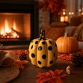 thumbnail image 3 of Ceramic Pumpkin Decor Set with Polka Dot Pattern for Fall Halloween Tiered Tray and Tabletop Home Accent, 3 of 5