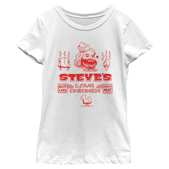 Girl's A Minecraft Movie Steve Lava Chicken Graphic T-Shirt