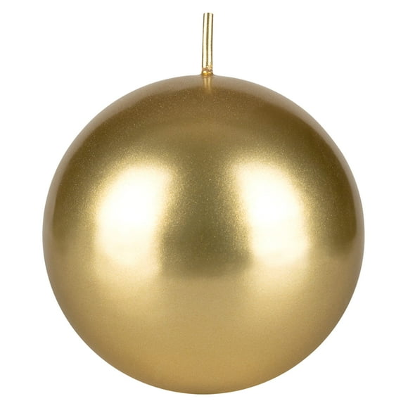 Mega Candles 1 pc Unscented Gold Round Ball Candle, Hand Poured Premium Wax Candles 3 Inch x 3 Inch, Home Décor, Wedding Receptions, Baby Showers, Birthdays, Celebrations, Party Favors & More