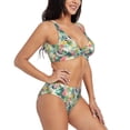 thumbnail image 2 of Daiia Tropical Flowers Women's Bikini Set Two Piece Swimsuit High Waisted Bikini Adjustable Straps Bikini Perfect for Beach, Pool, and Summer Vacation-Large, 2 of 9