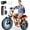 Orange, variant on ESKUTE V101 Electric Bike for Adults & Teens 750W Peak 1500W, 28MPH, 48V 13Ah Battery, 16"x4.0" Fat Tire E-Bike, 7-Speed, Front Suspension, All-Terrain Ebike Black with Phonebag & Lock, UL2849