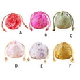 thumbnail image 4 of Brocade Jewelry Drawstring Bag Cute Mini Leakproof Portable Cute Mini Jewelry Flower Pattern Storage Pouch Pocket Gift Wrapping Accessories Green, 4 of 9