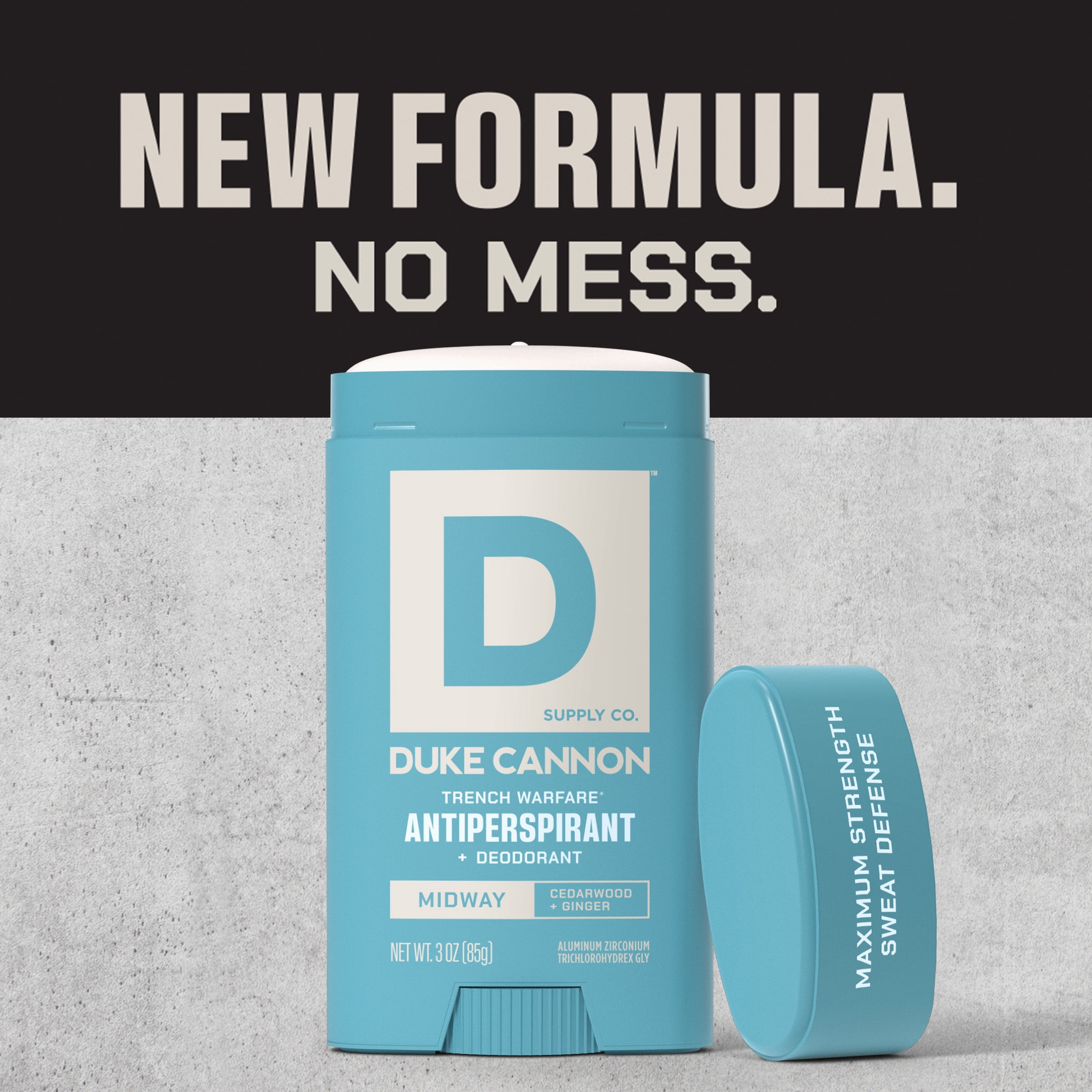 Duke Cannon Trench Warfare Antiperspirant Deodorant Stick, Midway Scent, 3 oz