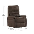 thumbnail image 5 of BizChair Series Cognac LeatherSoft Remote Powered Lift Recliner for Elderly, 5 of 11
