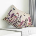 thumbnail image 3 of Purple Flowers Pillow Covers 26x26 Inch Decorative Throw Pillow Cover, Spring Butterflies Lavender Daisy Beige Sofa Pillowcases Accent Cushion Case Home Decor Bedroom Living Room, 3 of 6