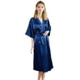 thumbnail image 1 of Women Casual Kimono Style Short Satin Robe Sleepwear with 3/4 Sleeve, 1 of 3