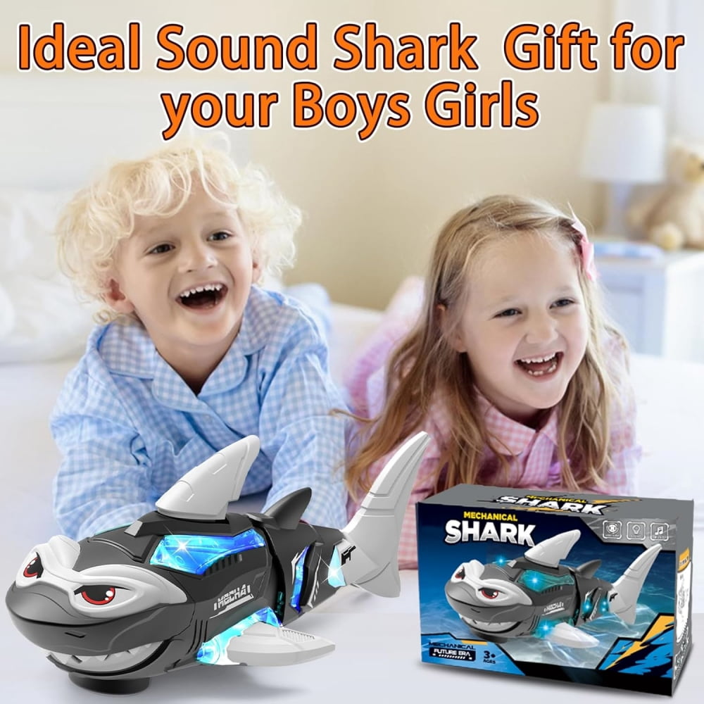 Raistyw Crawling Shark Toys Electric Mechanical Shark Toy with Lights and Musical for Boys 3 4 5 Year Old Birthdays Gifts