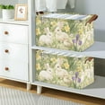 thumbnail image 2 of Yayeee Foldable Storage Basket for Shelves with Handles Set of 2 Waterproof Cloth Bins, Yellow Floral Rabbit, 2 of 7