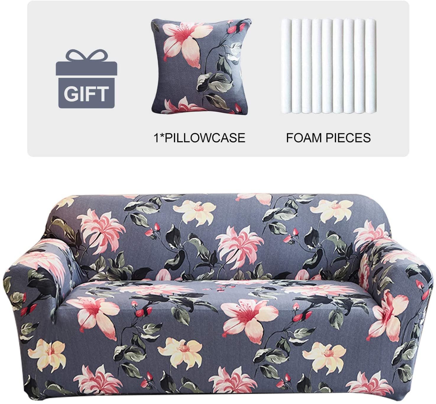 Printed Sofa Cover Couch Cover 1Pc Stretch Loveseat Slipcovers With 2 Pillowcase 