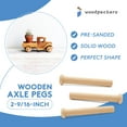 thumbnail image 5 of Axle Pegs 2-9/16-inch, Pack of 100 Mini Wooden Pegs for Wood Train Craft, Fits 3/8-inch Hole Wooden Wheels for Crafts, by Woodpeckers, 5 of 7