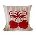 thumbnail image 1 of Office Chair Pillow 17.7 in x 17.7 in Double-Sided Printed Bow Design with Detachable Linen Pillowcase, 1 of 6