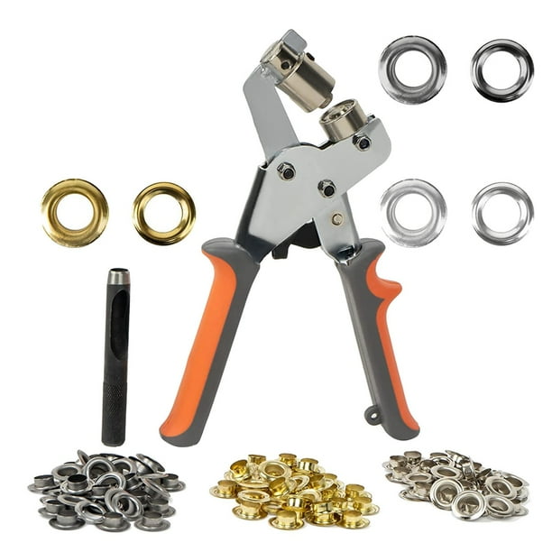 Grommet Tool Kit with 10mm Manual Machine Press Handheld Plier Metal