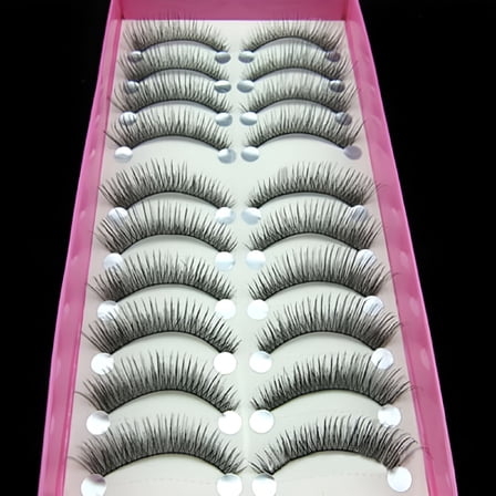 RAGUPEL Lash Clusters, 10 Pairs Self Adhesive False Eyelashes Elongated Thick Lashes Makeup for Lash Extension