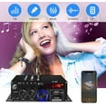 thumbnail image 6 of Audio Power Amplifier,Home Stereo Amplifier Receiver,Hifi Stereo AMP Speaker Bluetooth 5.0 Amp Receiver with 12V 5A Power Supply,Remote Control,FM Antenna for Car Home Bar Party, 6 of 7