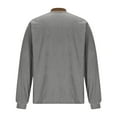 thumbnail image 4 of Fewfanhot Sweatshirts for Men Turndown Collar Button Fleece-Lined Sweatshirt Textured Pullover with Pocket, 4 of 7