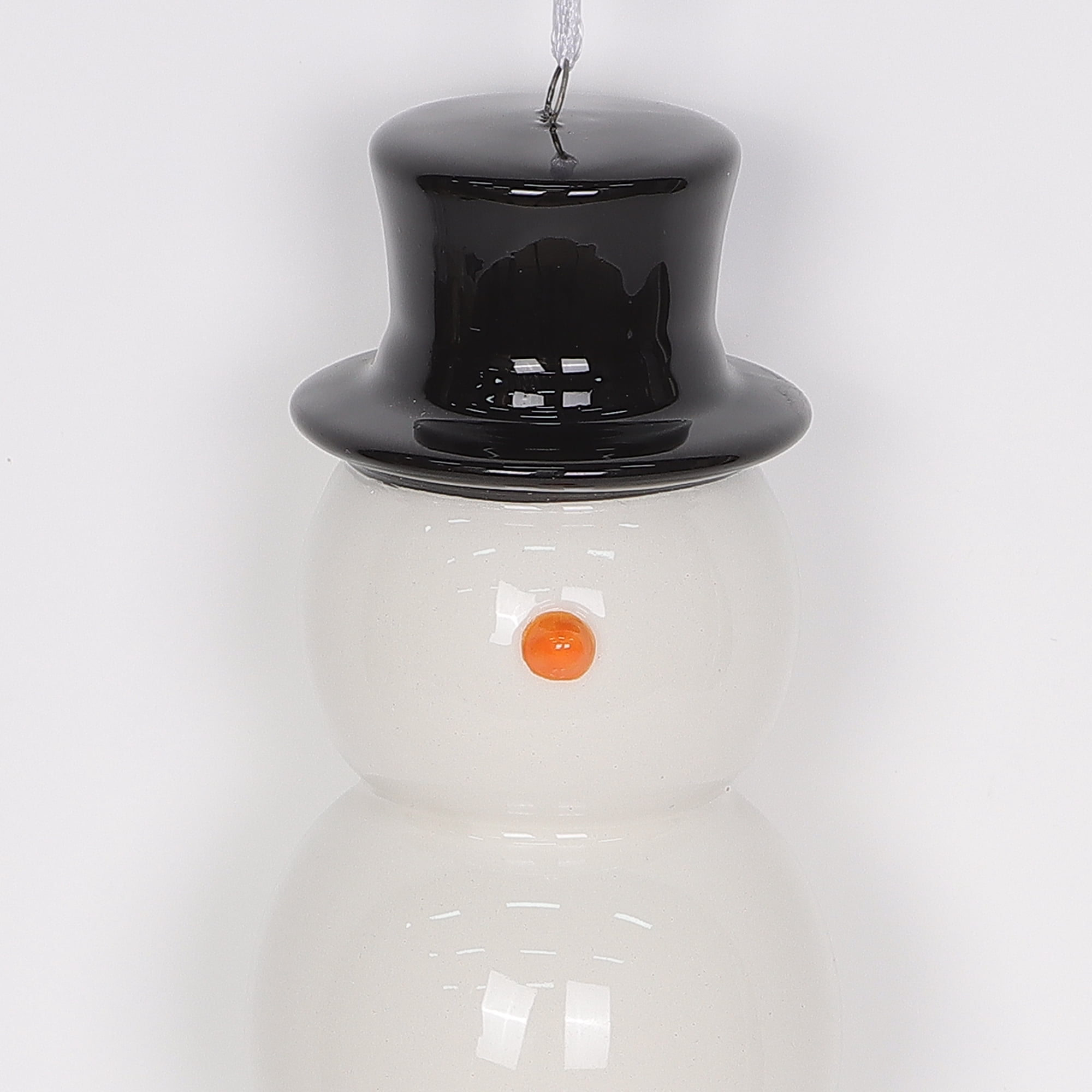 Black and White Ceramic Snowman Christmas Ornament, 6", by Holiday Time