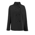 thumbnail image 5 of HAJWOH Women's Peacoat, Double Breasted Pea Coat Notched Collar Winter Wool for women outerwear jacket Black L, 5 of 5