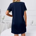thumbnail image 6 of Dyegold Sundresses for Women Casual Beach - Sun Dresses Women Summer Casual Round Neck Short Sleeve Solid Color Loose Midi Sundress ​Plus Size Tshirt ​Party ​Dress, 6 of 6