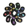 thumbnail image 1 of Juego de 9 fundas impermeables de poliuretano para palos de golf con números, forro polar grueso, color negro, 1 of 14