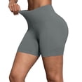 thumbnail image 3 of AGWOLF Biker Shorts for Women with Pockets 5" High Waisted Workout Shorts Tummy Control Running Yoga Shorts Gray XL, 3 of 8