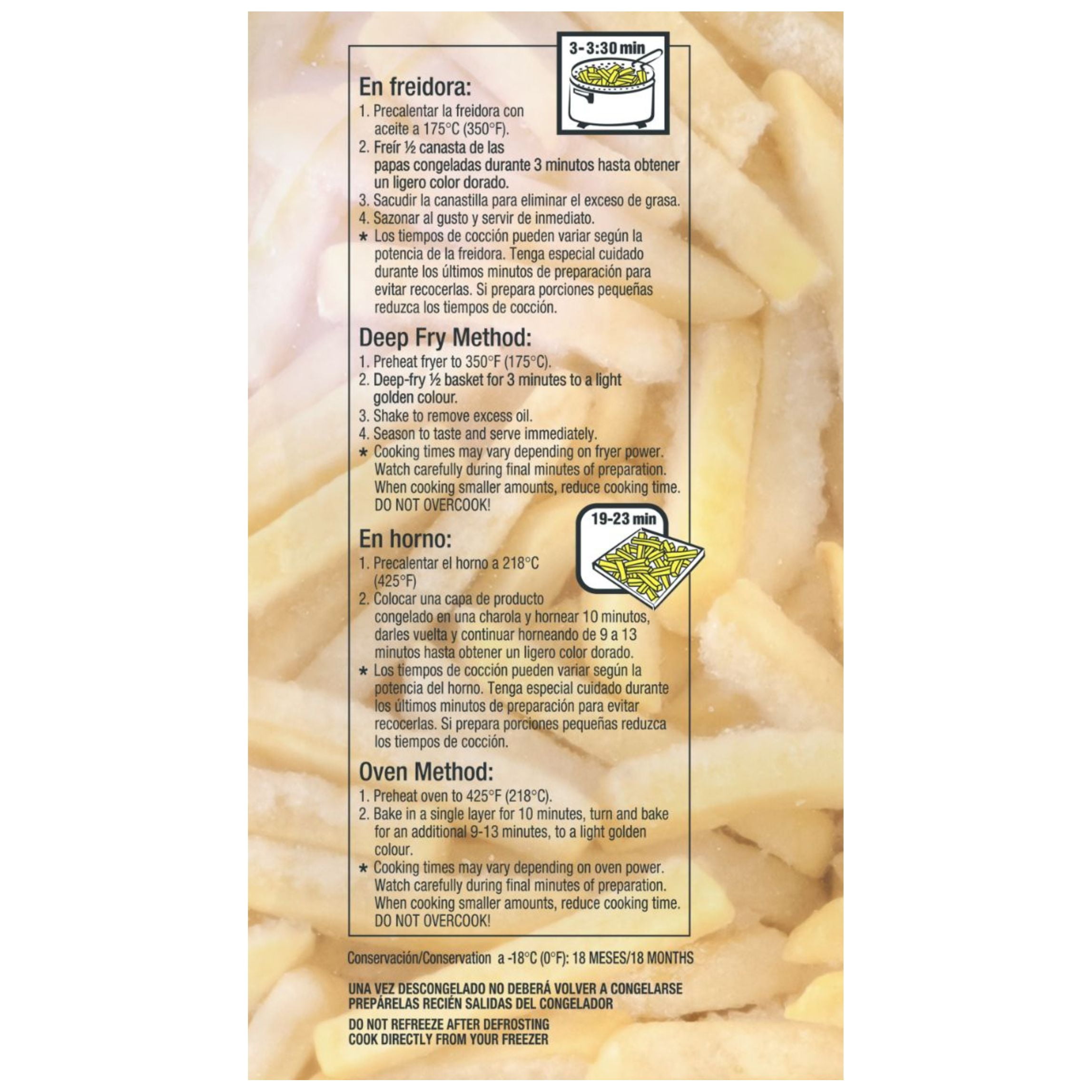 McCain, Straight Cut French Fried Potatoes, 5 lb Plastic Bag