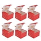 thumbnail image 5 of Caja cuadrada para dulces de boda, 50 Uds., con cinta dorada, innovadora caja de cartón para fiestas, aniversarios, plumas de oro rojo, 5 of 14