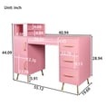 thumbnail image 4 of HIUU Pink Vanity Desk with 4 Drawers,Makeup Vanity Console Table for Bedroom,55inches Makeup Desk,Modern Dressing Table with Storage, 4 of 8