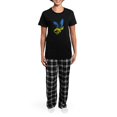 thumbnail image 4 of CafePress - Cool Ukraine Flag Ukrainian Pride Native H Pajamas - Women's Short Sleeve Print T-Shirt and Pants Dark Cotton Pajama Set, 4 of 7