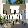thumbnail image 3 of Sour Citrus 3-Piece Bar Table and Chairs Set Outdoor Bar Set with All Weather Textilene Bar Stools and Bar Height Table for Deck, Poolside, Garden, Porch, 3 of 7