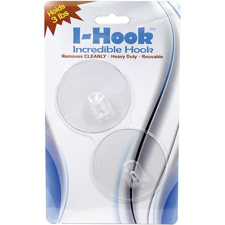 I-Hook 2. 7'' Round 2/Pkg-Clear (Holds Up To 3 Pounds)