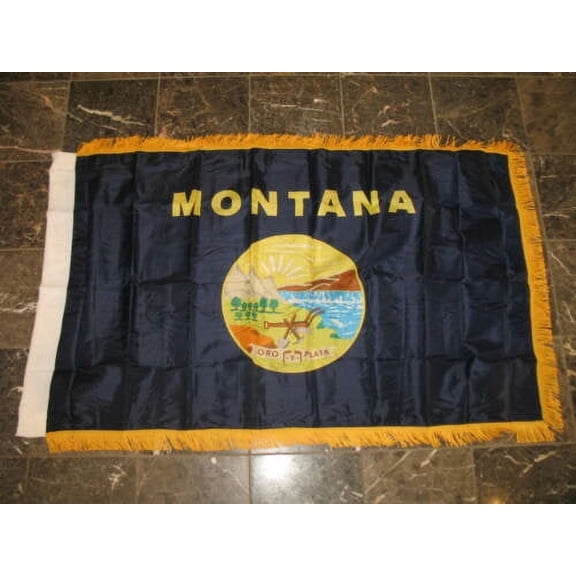 3x5 Montana State Poly Nylon Sleeve w/ Gold Fringe Flag 3'x5' Banner