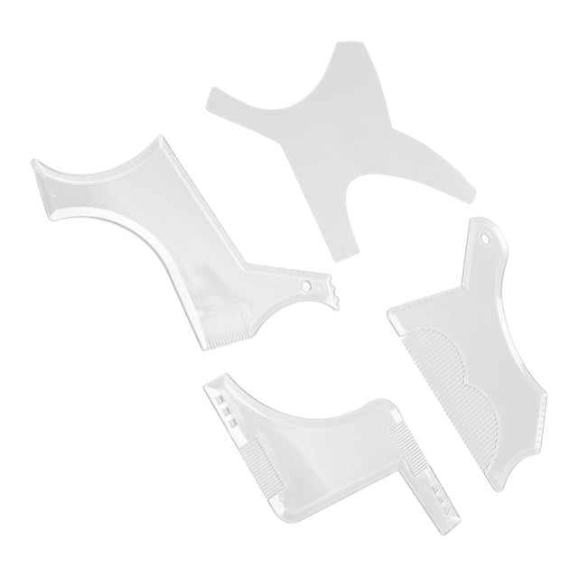 Beard Shaping Tool Kit 4pcs Premium Beard Template Styling Tool for Men Professional Grooming ABS Durable