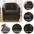 thumbnail image 2 of 2-Piece Velvet Tub Chair Covers with Cushion Cover, Washable Removable Armchair Protector Furniture Protector for Home Decor,Black, 2 of 13