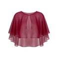 thumbnail image 3 of Kaerm Women's Soft Chiffon Shawl Wraps Sheer Shrug for Evening Dress Wedding Cape Cover Up Burgundy One Size, 3 of 6