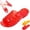 Red, variant on Womens Jelly Shoes,Cross Strap Glitter Clear Flats Slip On Summer Beach Slippers Transparent Open Toe Waterproof Slide